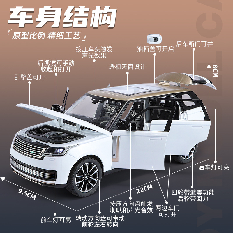 Picture of 1:24 alloy series genuine authorized Land Rover Range Rover SV2022 acousto-optic force simulation car model toy