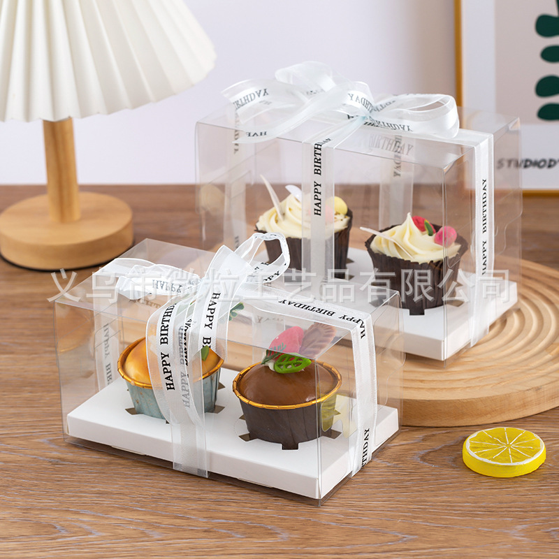 Paper Cup Transparent West Point Box 2/4/6/12 Pack Mafen Cup Box Heightening Box West Point Packaging Transparent Cake Box