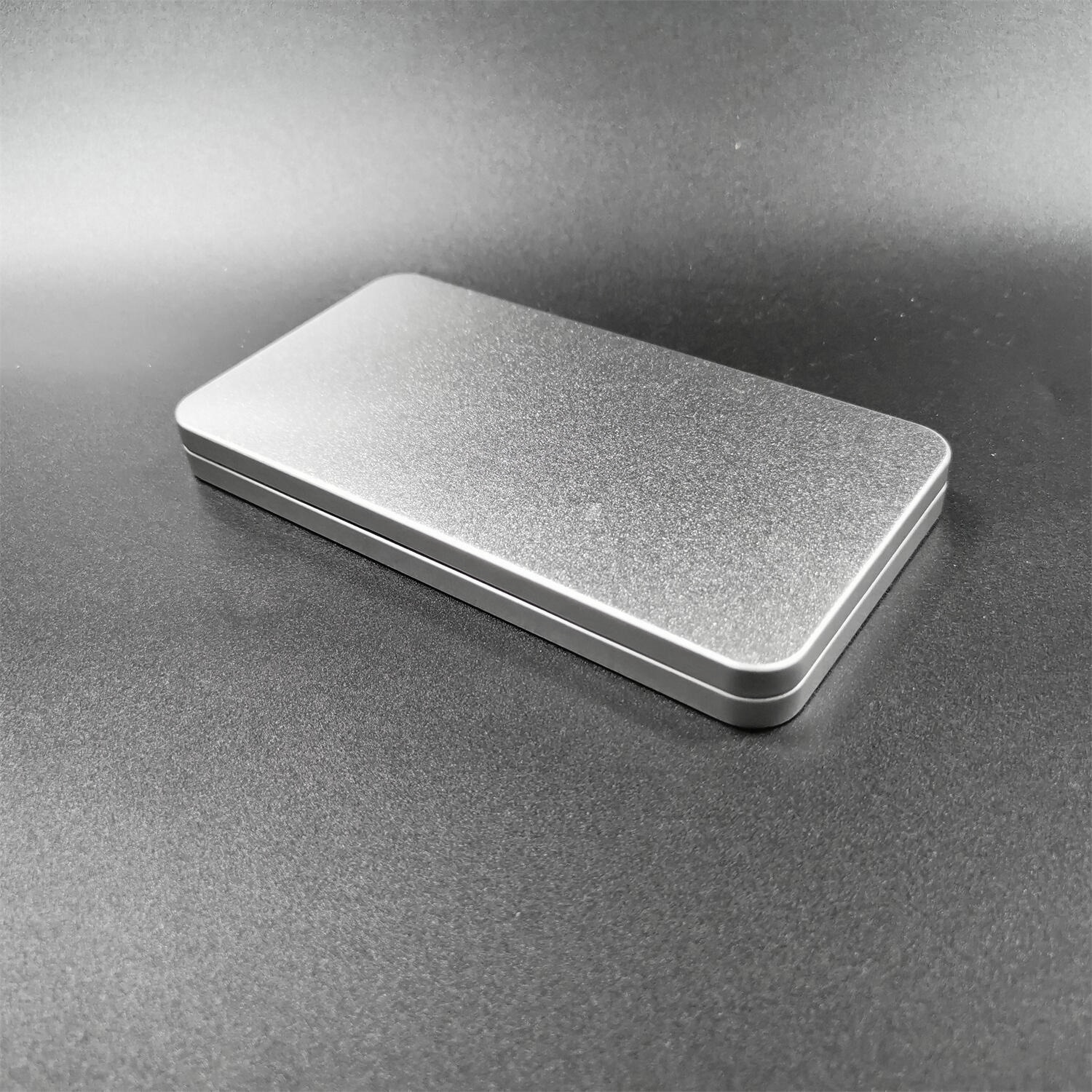 Picture of Square Iron Box Packaging in stock Silver White Push-pull Flip Instagram Small Iron Box with Window Opening Tinplate Box Iron Box