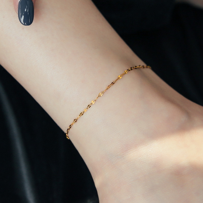 Picture of Anklet for Women 2024 New Trendy 18K Gold Internet Celebrity Style Anklet Titanium Steel Rose Gold Fairy Ins Simple Non-Fading Fine