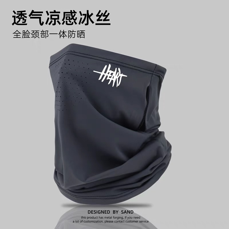 Ice Silk Sunscreen Mask Full Face Anti-Uv Summer Breathable Veil Cycling and Driving Ear-Hanging Sunshade Face Mask for Women