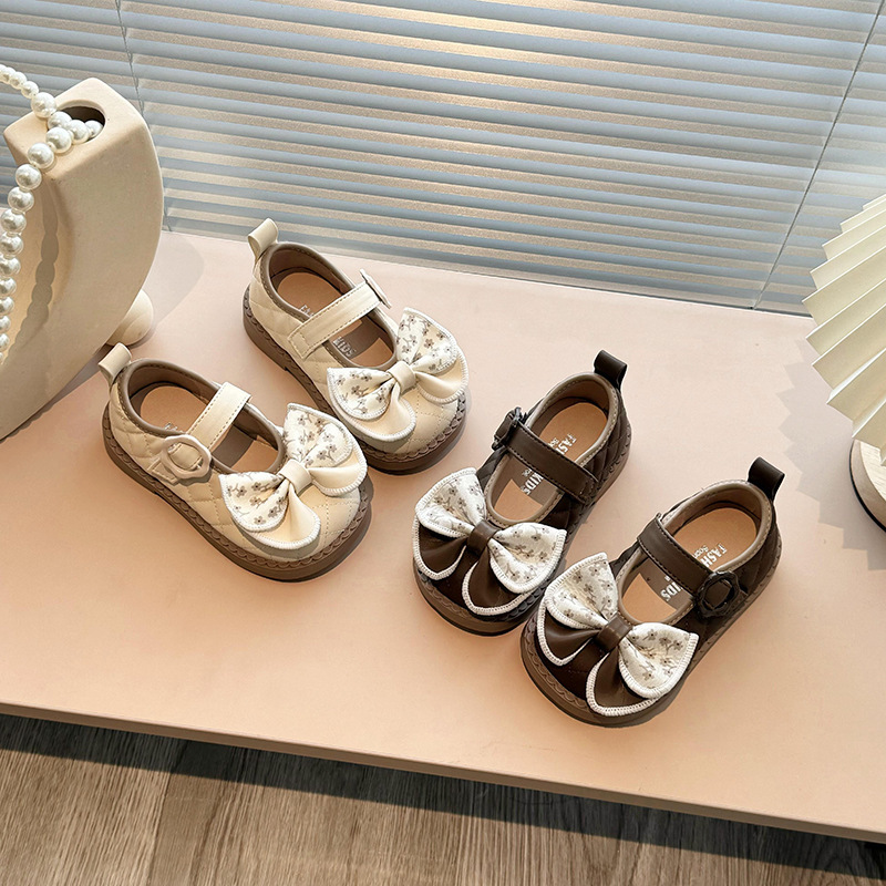 Girl's Shoes Small Leather Shoes 2025 Spring New Children's Soft Sole Baby Non-Slip Single Shoes Spring Girl's Princess Shoes