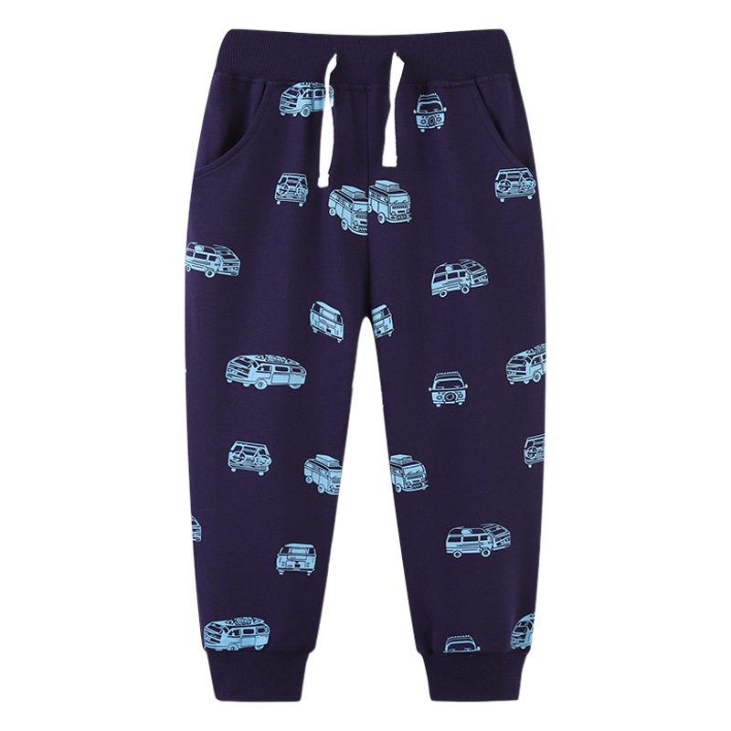 Cross-border supply of children's sports pants autumn new boys pants long printed pocket children's pants a generation of hair