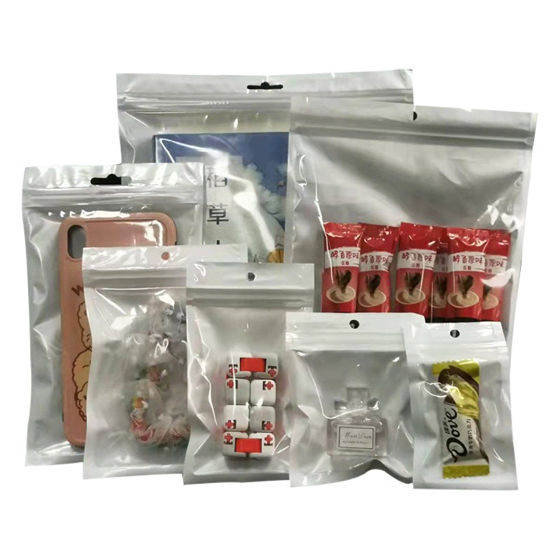 in stock self-sealing bag mobile phone case data line jewelry translucent packaging bag pearl film yin and yang bone bag wholesale
