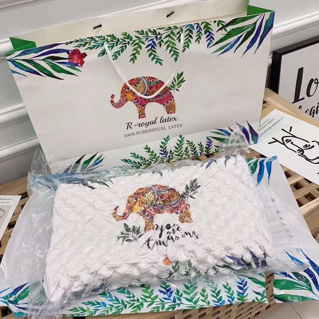 Picture of New Royal Thai Elephant Latex Pillow Natural Latex Neck Pillow Core Single Massage Gift Pillow Wholesale Delivery
