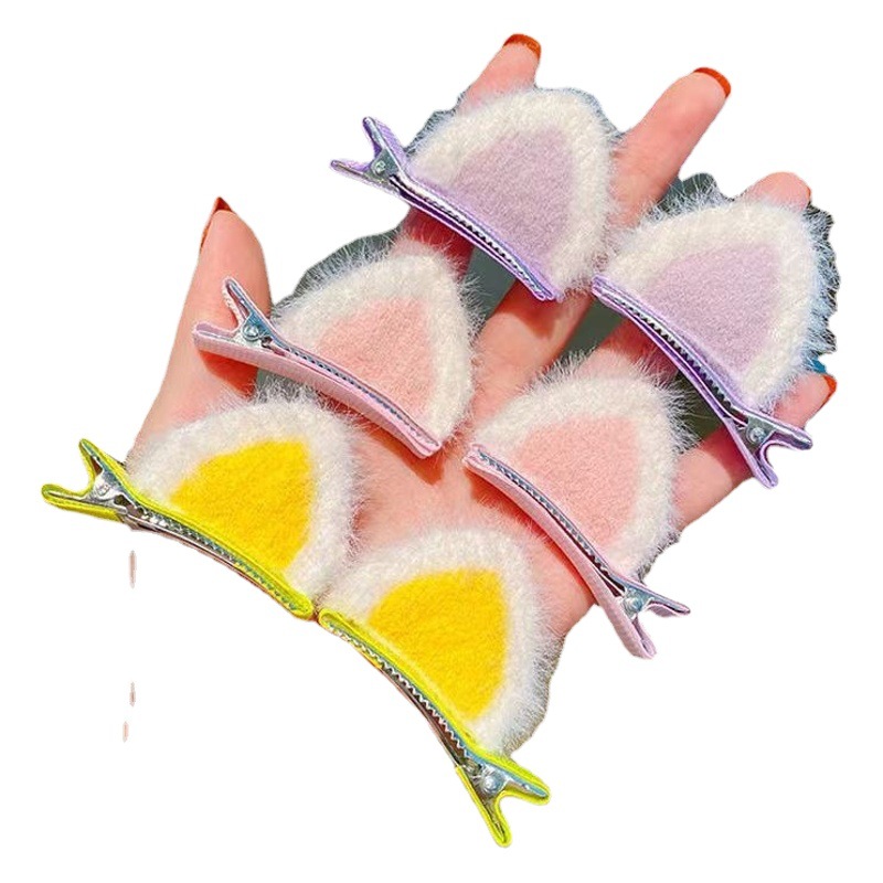 Internet celebrity cat ears hairpin super cute sweet cute kid furry bangs clip Princess class children small gift