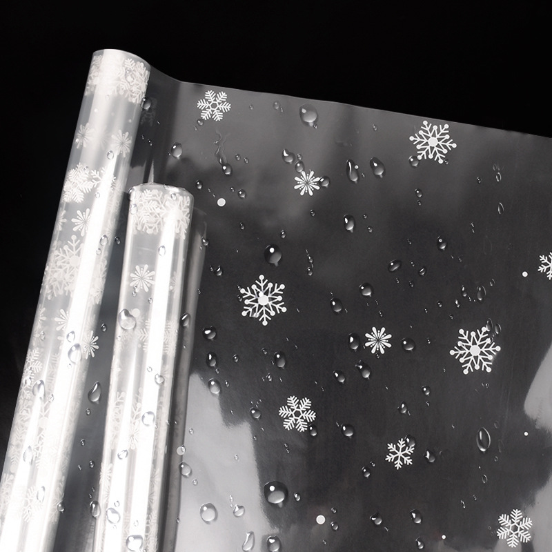 Christmas Snowflake Cellophane Flower Wrapping Paper Waterproof Transparent Apple Gift Flower Wrapping Paper Flower Art Material