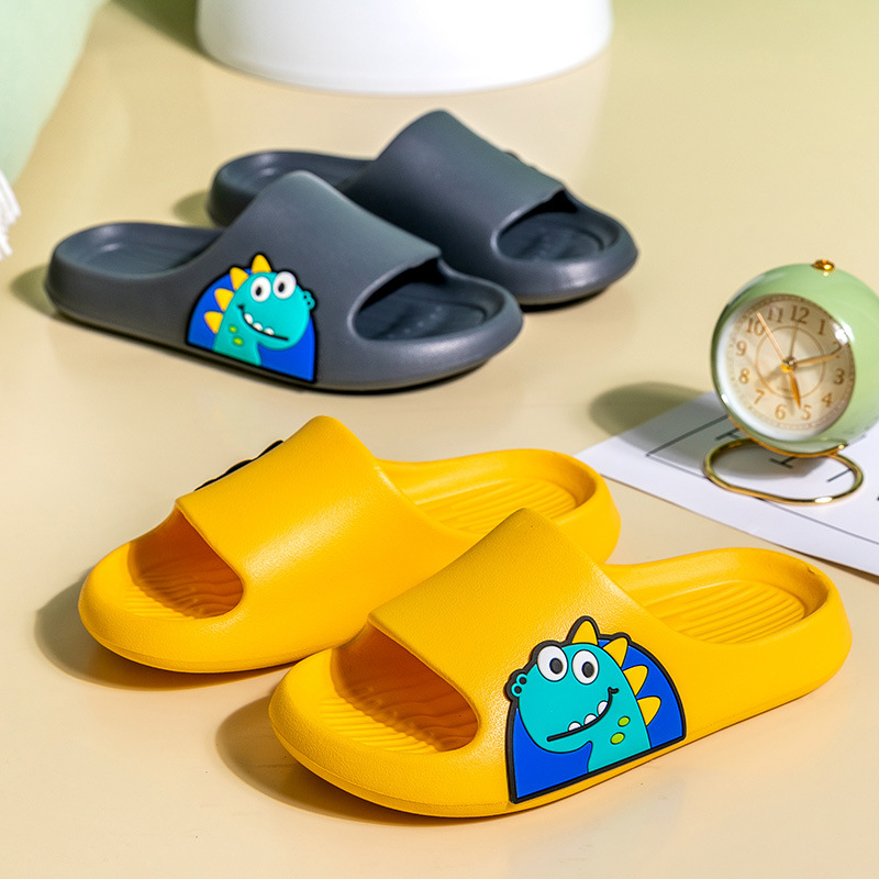 Summer Sandals and Slippers Women's Slip-on Feeling Dormitory Home Non-slip Sandals and Slippers Soft Bottom Cute Cartoon Dinosaur Slippers