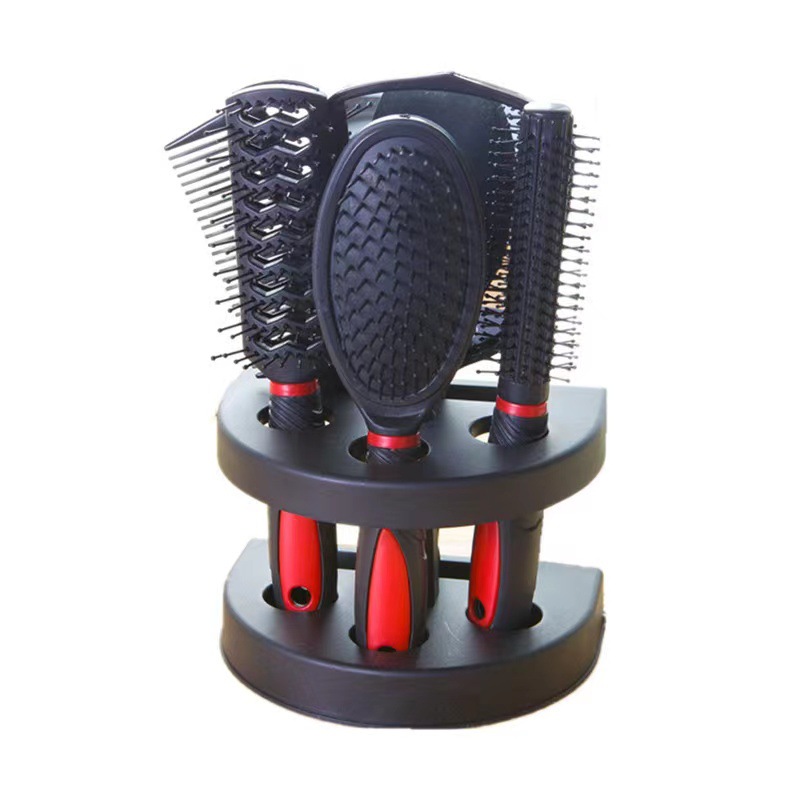 Picture of Cross-Border Supply Mirror Comb 5-Piece Hairdressing Comb with Base Set Massage Scalp Beauty Comb Yiwu Supply