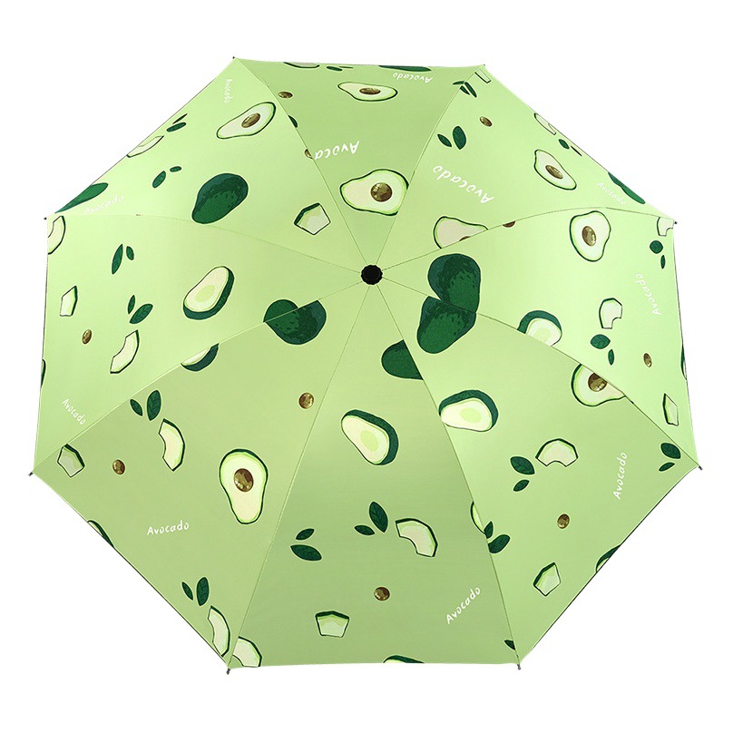 Umbrella wholesale fruit umbrella black rubber sunscreen sunshade three folding sun umbrella sunny umbrella dual-use female manufacturers
