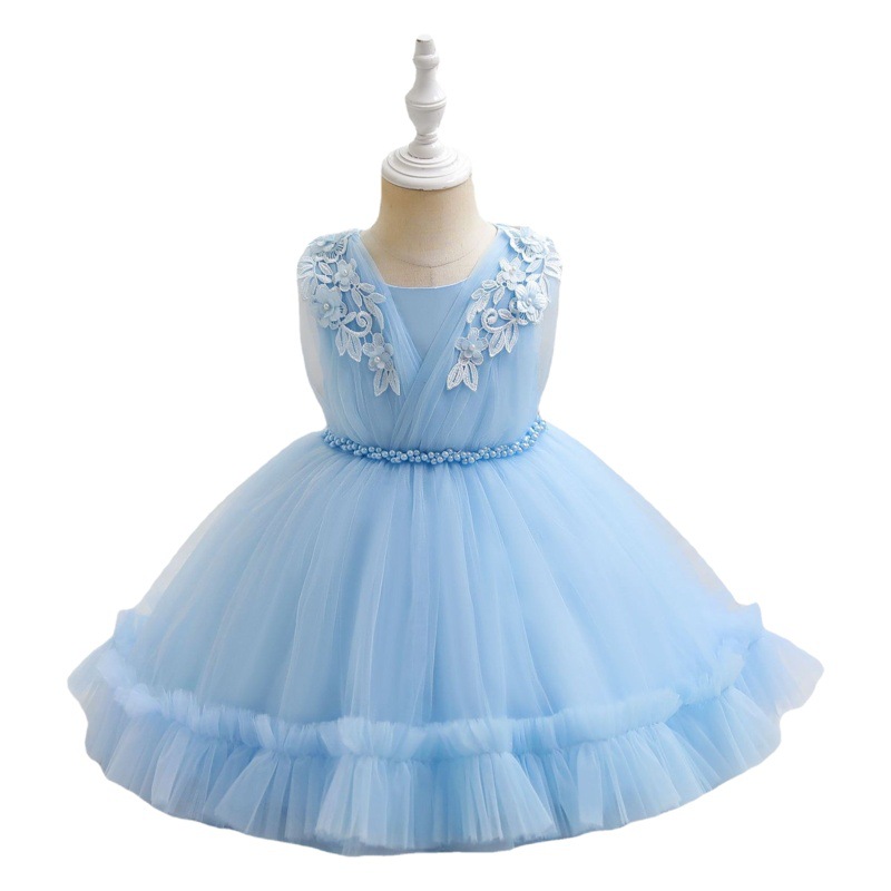 Children's Clothing, Kidsren's Dress, Mesh Embroidered Princess Dress, Baby Girl's First Birthday Party Dress, Little Princess
