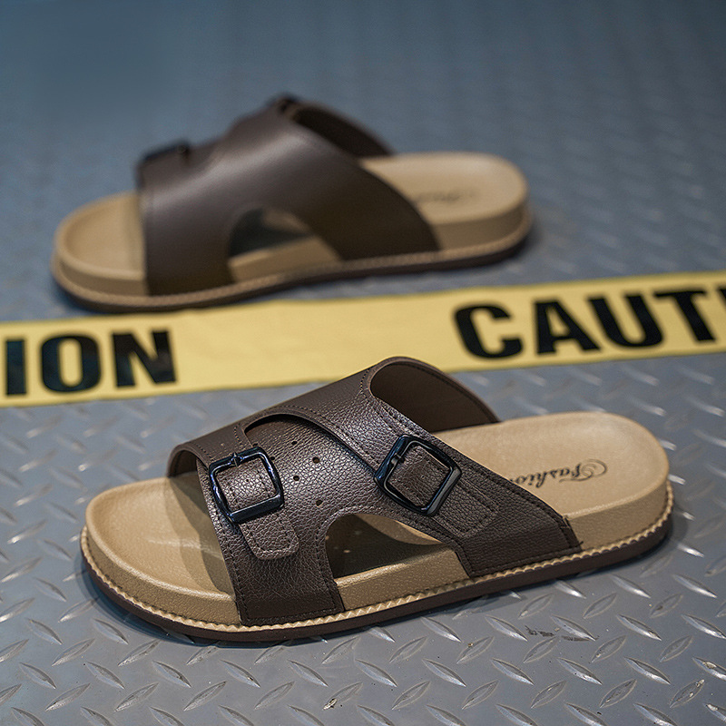 Cross-Border Anti-Slip Slippers for Men 2024 Summer Outdoor Men's Sports and Leisure Beach Shoes Sandals and Slippers Anti-Slip and Wear-Resistant