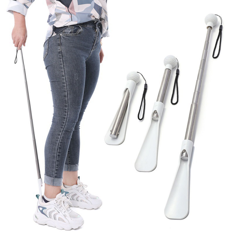 stainless steel retractable shoehorn long handle household shoe wearing artifact long handle shoe puller shoe puller shoe slider shoe drawer
