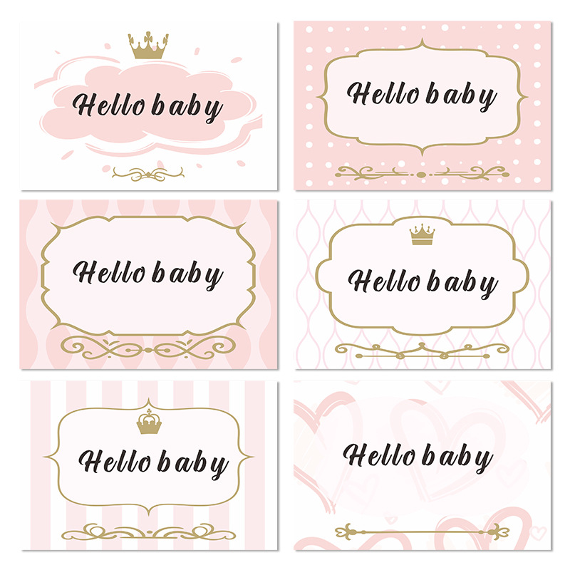 Picture of 84 hello baby welcome newborn baby blessing thank you celebrate white cardboard greeting card support greeting card