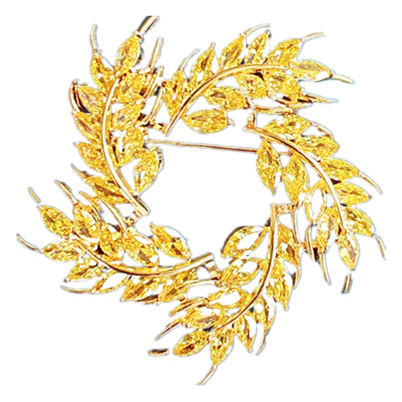 Internet Celebrant Hot-selling Wheat Ear Brooch Design Niche Inlaid Zircon All-match Luxury Women's Accessories Fashion in stock