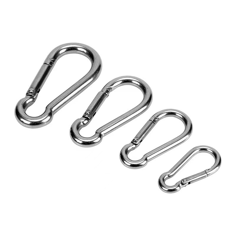 Picture of Galvanized Iron Hook with Loop and Nut, Outdoor Spring Buckle, Multi-Functional Hanging Buckle, Carabiner, Connecting Ring, Safety Buckle
