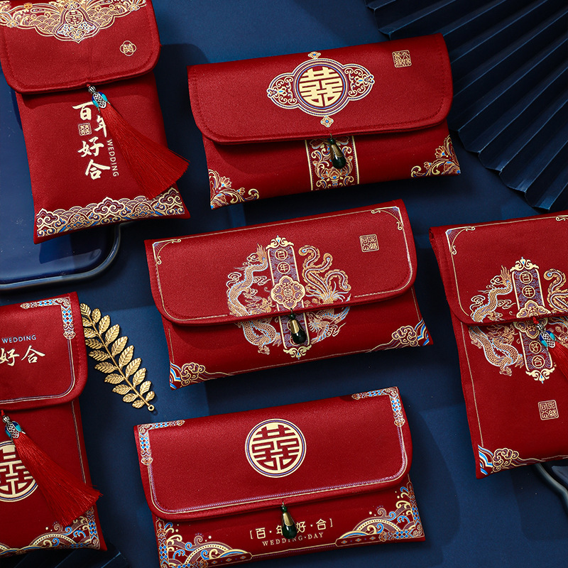 Red envelope wedding special 2023 new red envelope bag parents change fee tea a pair of high-end fabric with ten thousand yuan