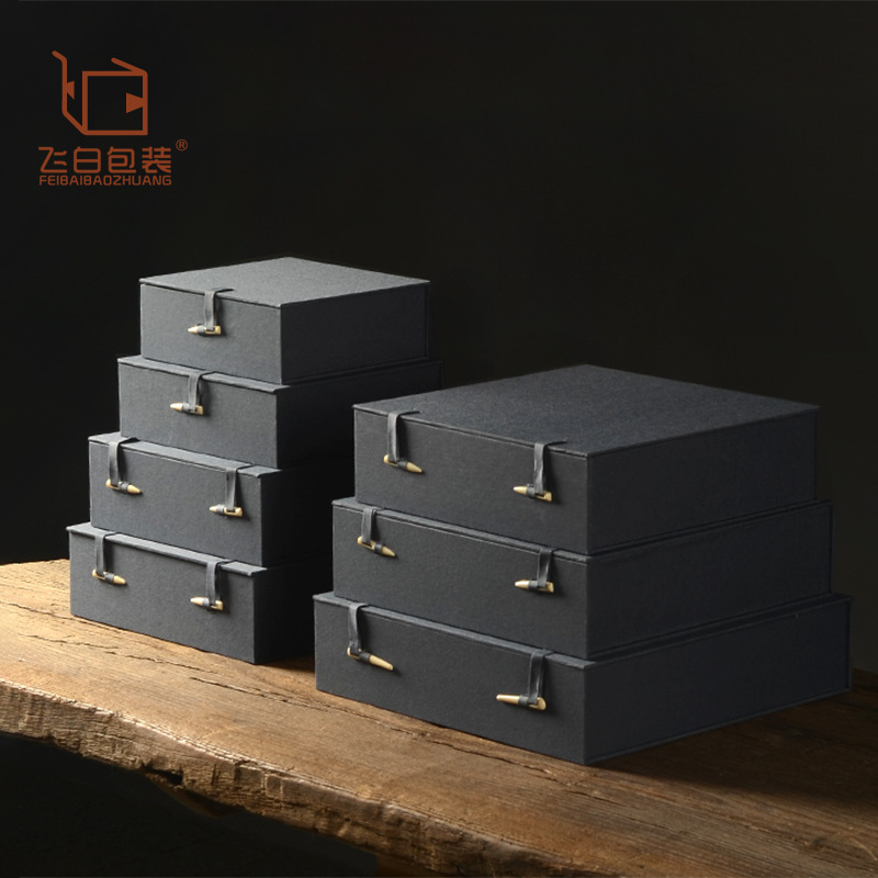 Blue brocade cloth bone needle packaging box plate hanging plate gift box jade inkstone photo frame storage square flat brocade box