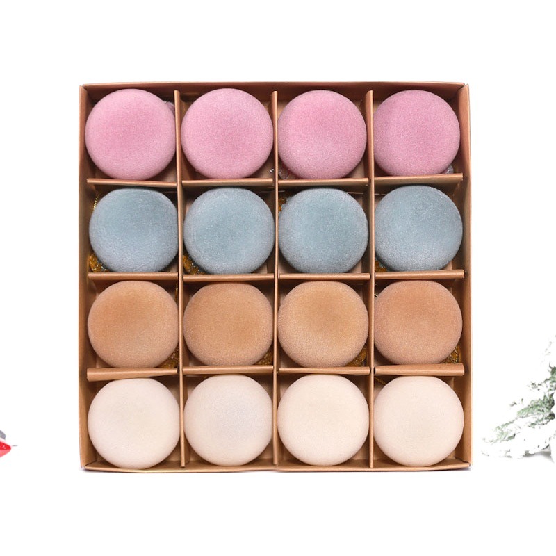 Cross-border explosions Christmas decoration flocking Christmas ball 6CM16 box Christmas ball Christmas tree decorations