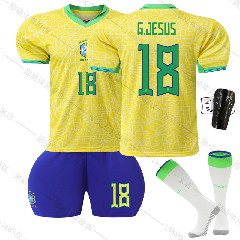 Picture of 2425 New Brazil home Court No. 10 Neymar 20 venius 9 Richard Leeson football uniform suit Jersey