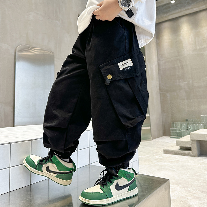 Picture of Children's Pants Boys Casual Pants Boys Autumn 2023 New Chung Da Children's Spring and Autumn Fried Street Handsome Cushion Pants