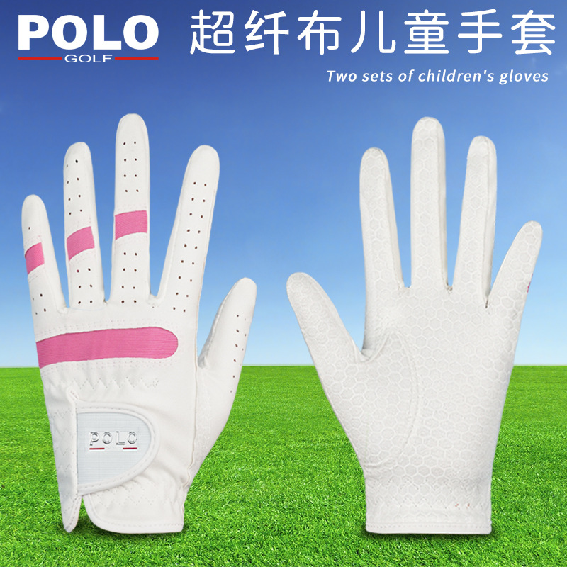 Polo Golf Gloves Kidsren's Korean Style Non-Slip Gloves Microfiber Cloth Breathable Gloves
