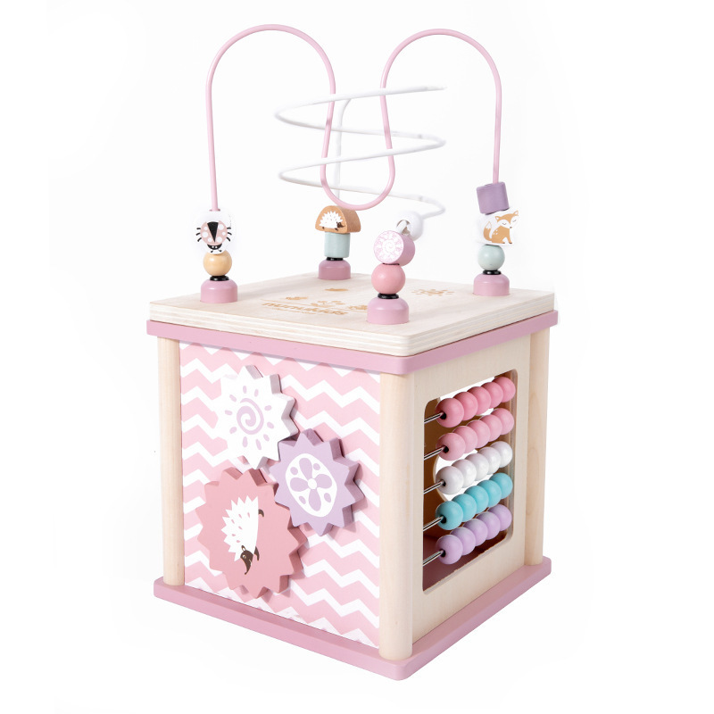 Picture of Wooden 1-3 Years Old Multifunctional Beaded Clock Beaded Building Blocks Treasure Boxes for Boys and Girls One Year Old Intellectual Toys