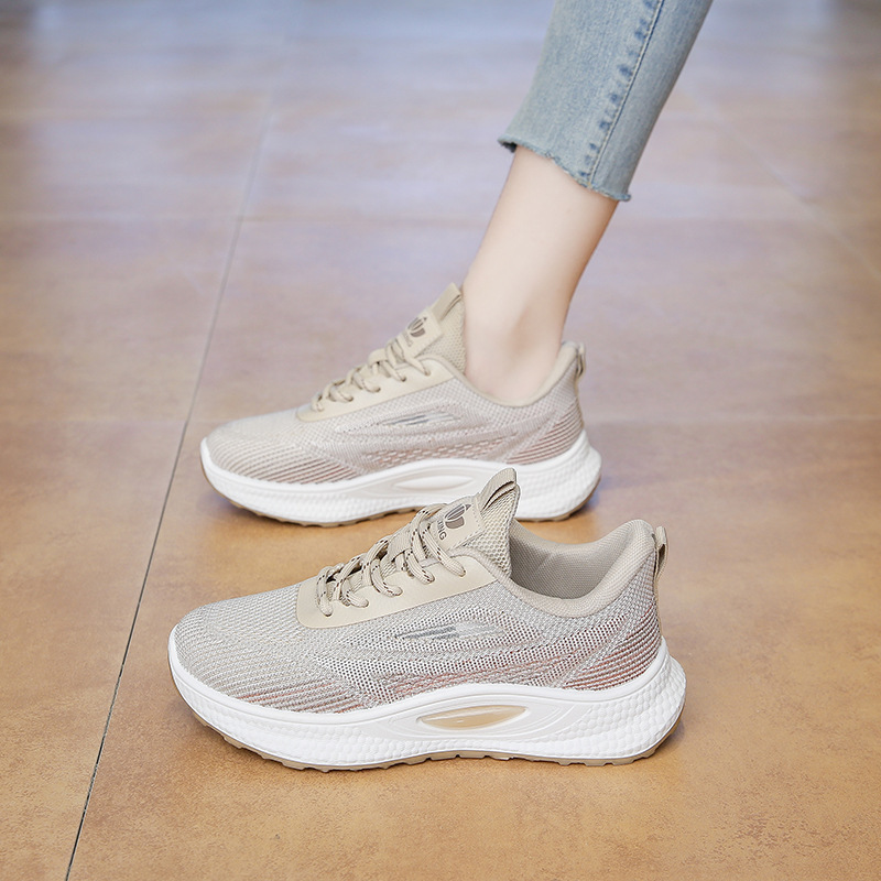 Picture of Autumn women's shoes wholesale student running sneakers women's platform casual shoes Korean version ins trendy breathable flying weave women's shoes