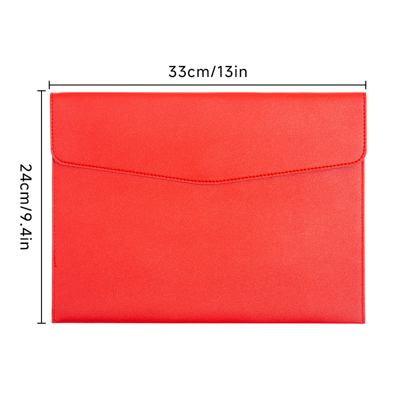 Picture of A4 leather file bag thickened file bag waterproof data bag business briefcase bill storage bag custom logo
