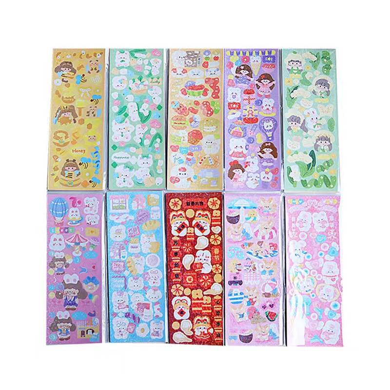 Picture of Korean hand account does not repeat goo card sticker laser hand account cartoon printing PVC decorative stickers wholesale card set