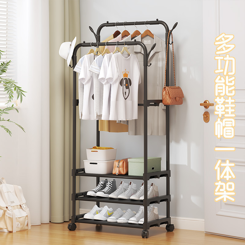 Picture of Southeast Asia's Best-Selling Simple Household Double-Pole Clothes Drying Rod with Elbow Clothes Rack Bedroom Dormitory Storage Clothes Rack