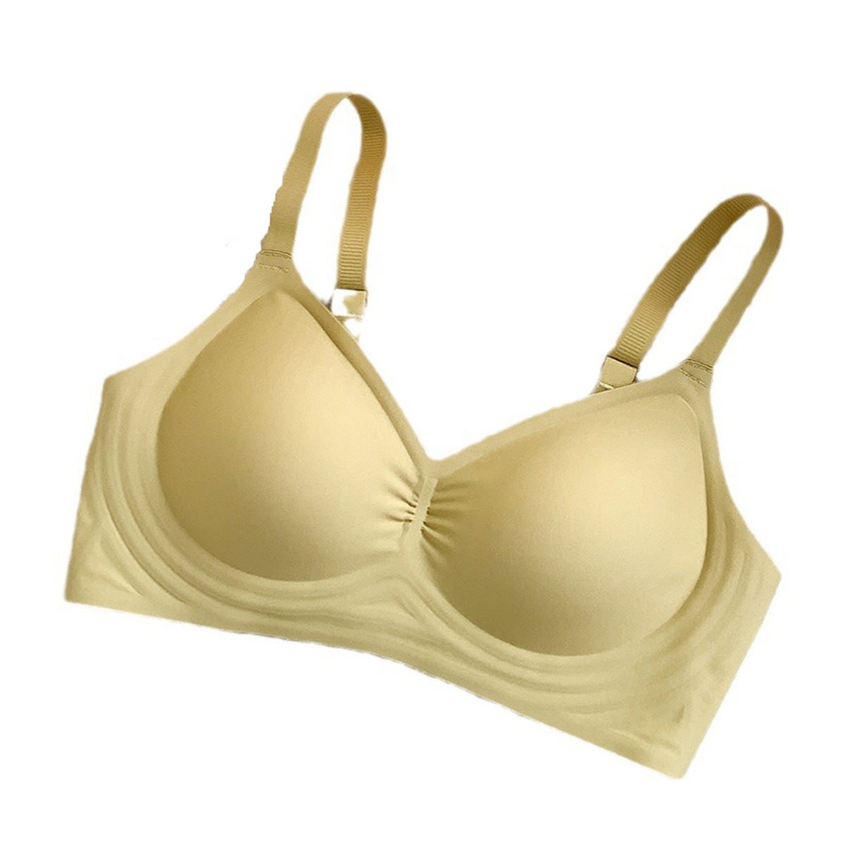 Picture of New Naked Soft Support Underwear Women's Pleated Comfortable Sleep Push-up Anti-sagging Bra without Steel Ring