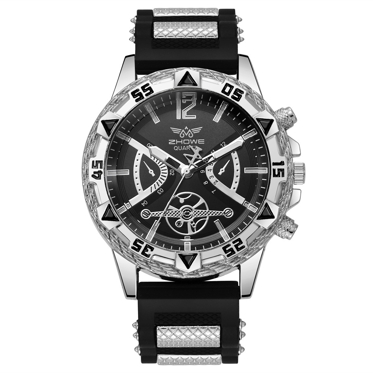 Wholesale Cross-Border Men's Watches, High-Looking Sports Quartz Watches, Large Dial Fashion Watches, Casual Silicone Alloy Watches