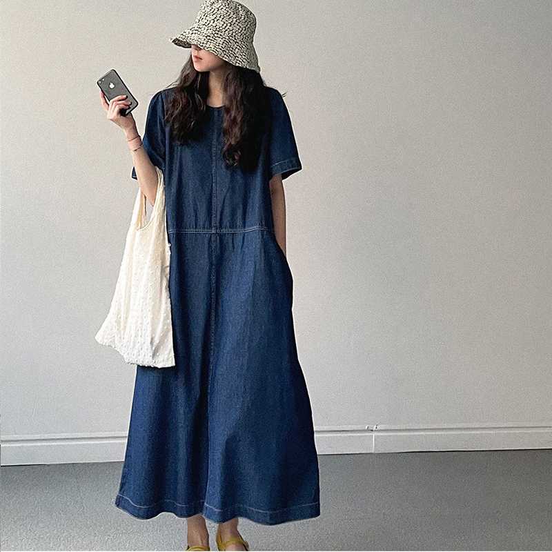 Korean-style loose-fitting Denim dress