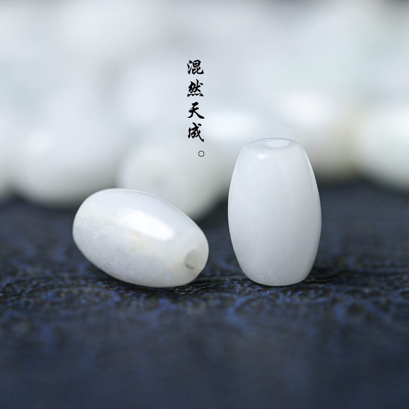 Picture of Pure Jade Beads Rice Beads Beads Beads Beads Long Barrel Beads Passepartout DIY Craft Accessories Necklace Bracelet Beads