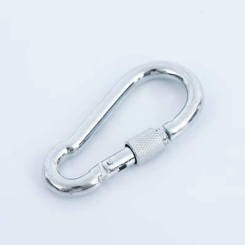Picture of Galvanized Iron Hook with Loop and Nut, Outdoor Spring Buckle, Multi-Functional Hanging Buckle, Carabiner, Connecting Ring, Safety Buckle