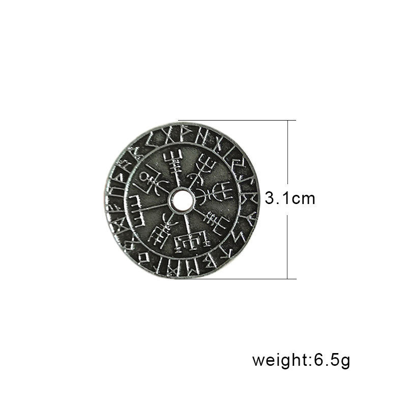 Picture of Cross-border Hot Selling Nordic Viking Hollow Rune Pendant Necklace Viking Ethnic Style Amulet Pendant