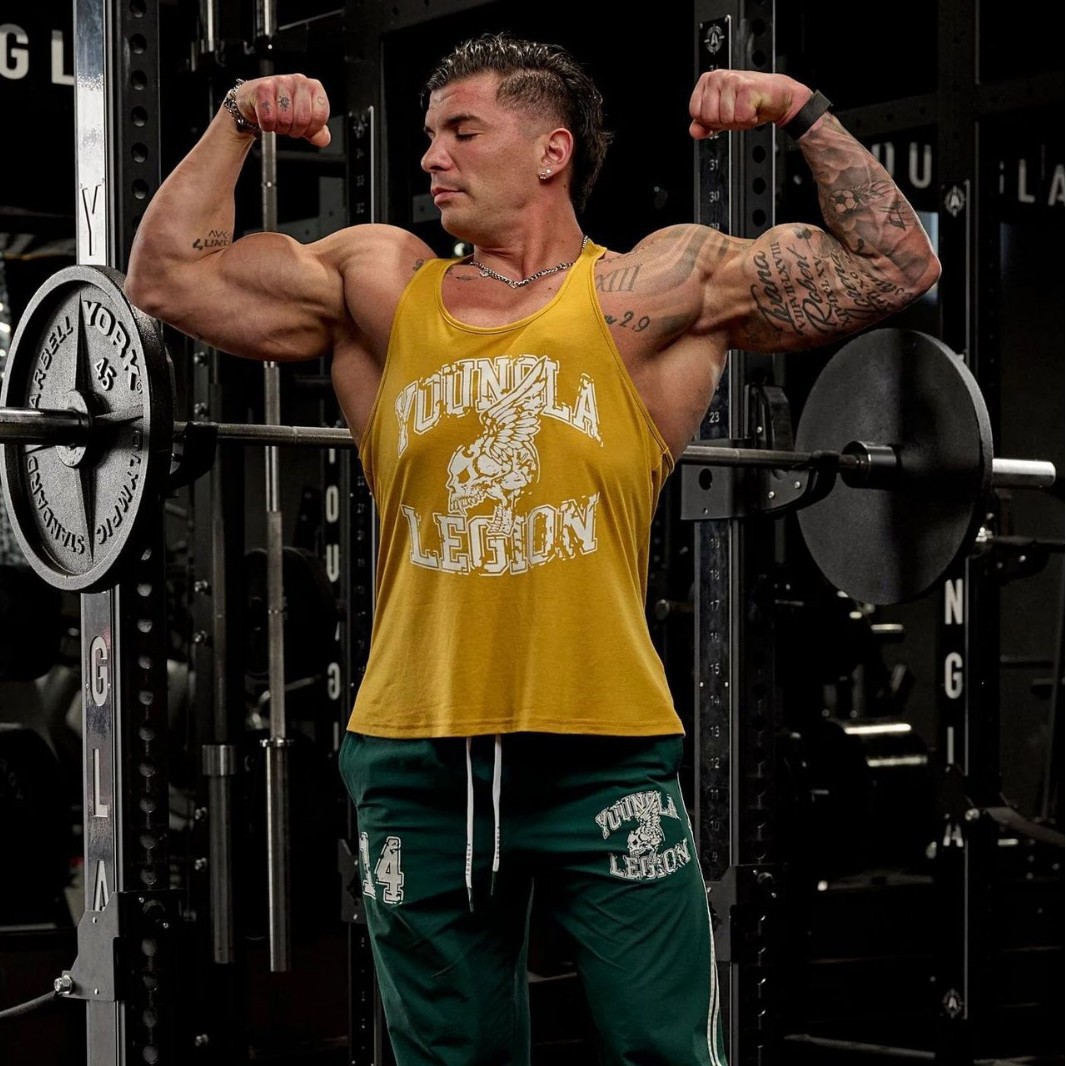 Cross-Border Export American Fashion Brand Youngla Muscle Fitness Racer Vest Men's Jogger Fitness Vest