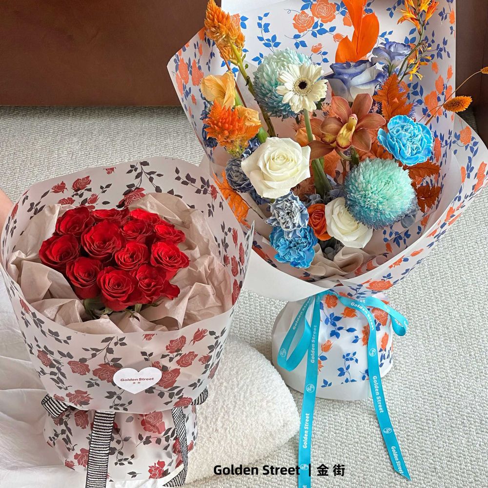 Flower Wrapping Paper Los Rose Semi-transparent Waterproof Flower Bouquet Wrapping Paper Material Flower Shop Materials New