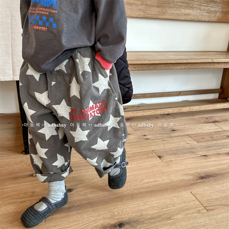 Picture of 2025 New Autum Kidsren's Clothing Kidsren's Korean Style Washed Cotton Harem Pants Pants Boys and Girls Pants 123521