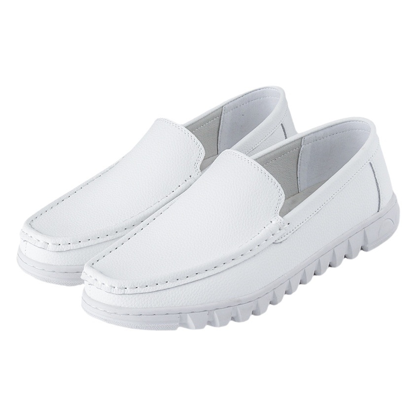 Feiying Men's Casual Versatile Leather Shoes, Genuine Leather Business Soft-Soled Men's Shoes, Breathable Non-Slip Pure Leather Business Shoes for Nurses