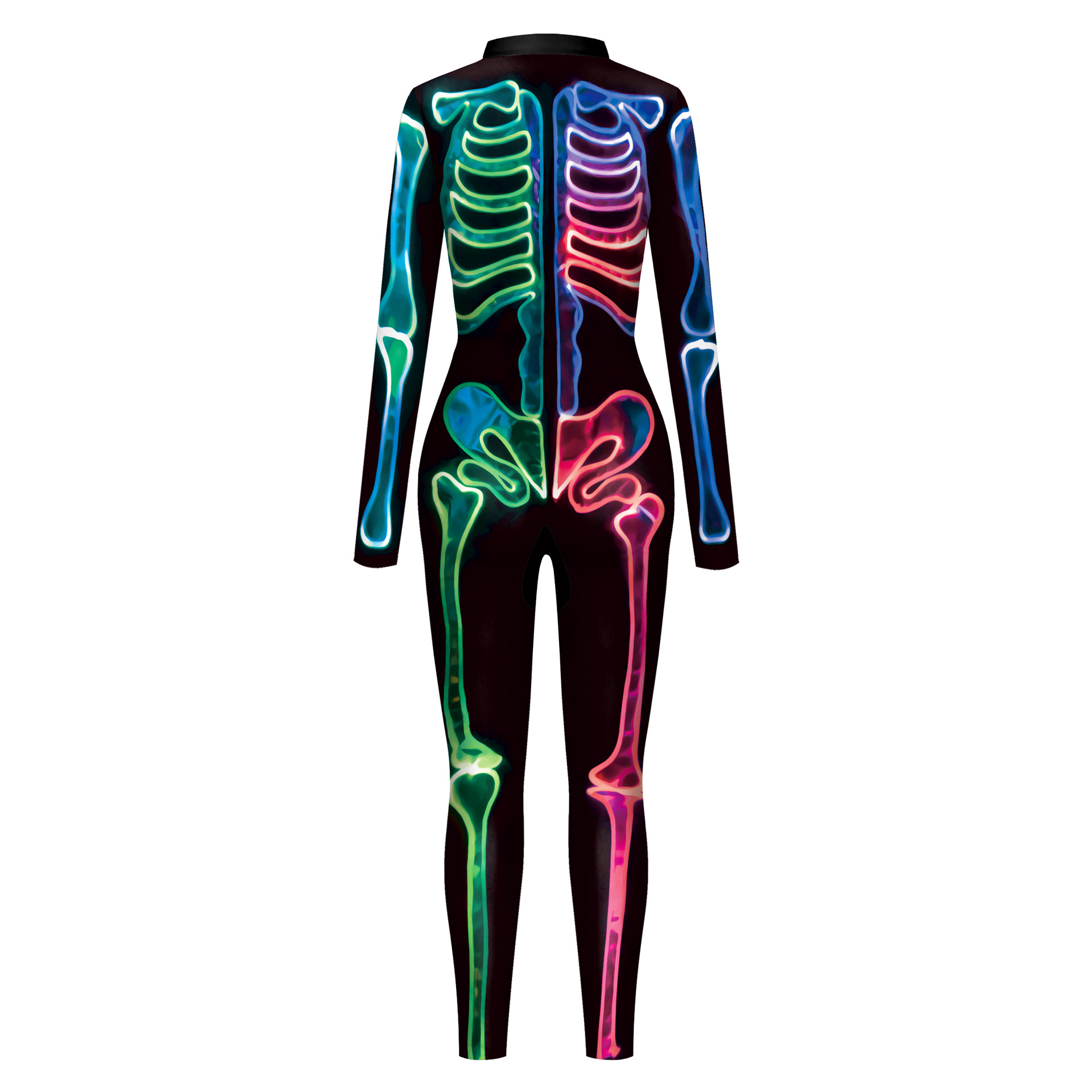 Picture of Halloween Colorful Line Skeleton Jumpsuit New Human Skeleton Cosplay Costume Bodysuit Leotard