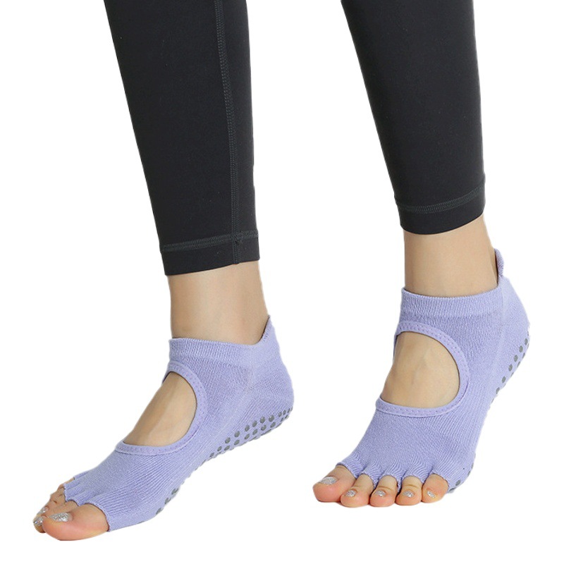New Product Wholesale Autumn and Winter Yoga Socks Professional Non-Slip Open Toe Women's Five-Toe Socks Bodhi Pull Split Toe Socks Floor Socks