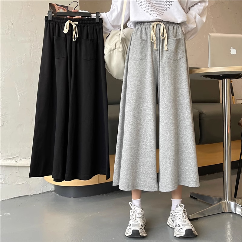 High Waist Casual Pants Women's Spring and Autumn Thin 2023 New Loose Black Wide Leg Pants Women's Small