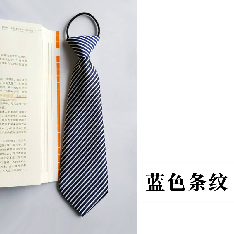 Picture of Children's tie boys Korean baby primary school students solid color striped plaid elastic pullover performance accessories wholesale