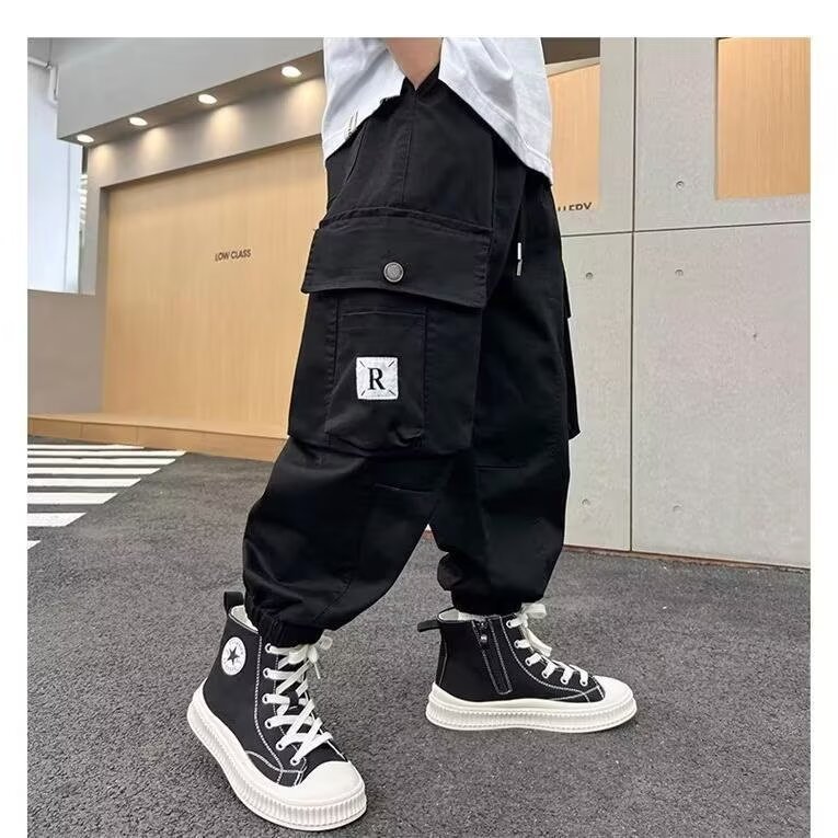 Boys' Cushion Pants Spring and Autumn 2024 Korean Style Children's Pants Early Autumn Trousers