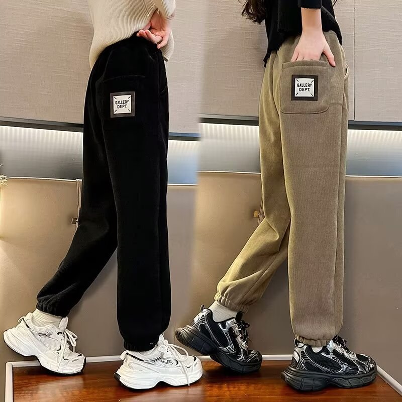 Girl's Casual Pants 2024 New Children's Outer Wear Pants Large Children's Western Style Spring and Autumn Corduroy Pants