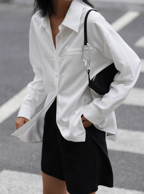 Shirt Women's Early Autumn Top French Design Niche Long Sleeve Hong Kong Style Chic Elegant White Shirt