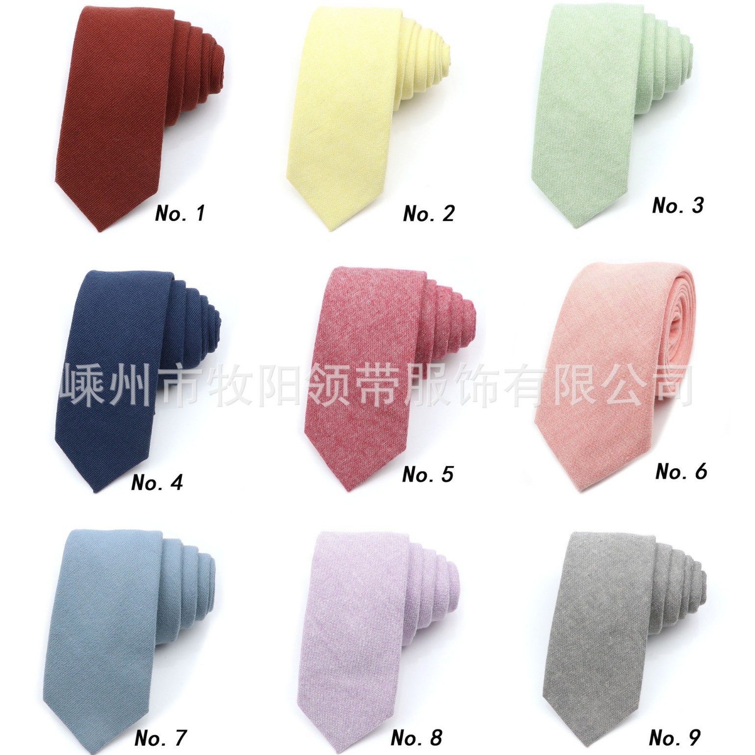 Picture of Cotton and linen tie men's tie casual fashion tie 18 color 6cm ultra narrow tie spot