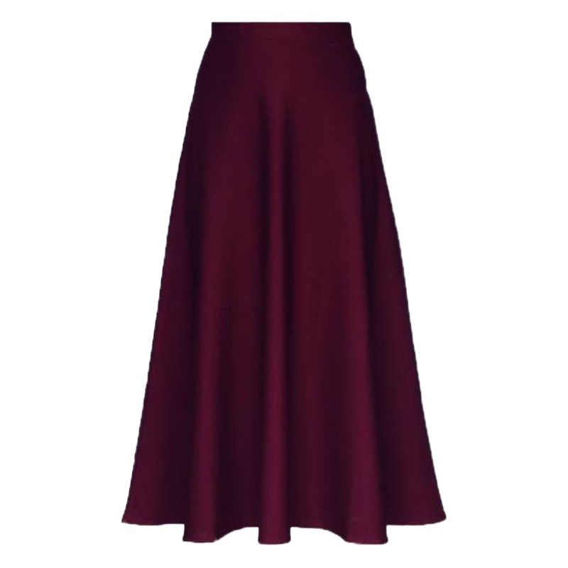 Spring and Autumn Vintage Artistic All-match Cotton High Waist Slim A- line Skirt Large Swing Skirt Pleated Long Skirt Women's Elasto Skirt